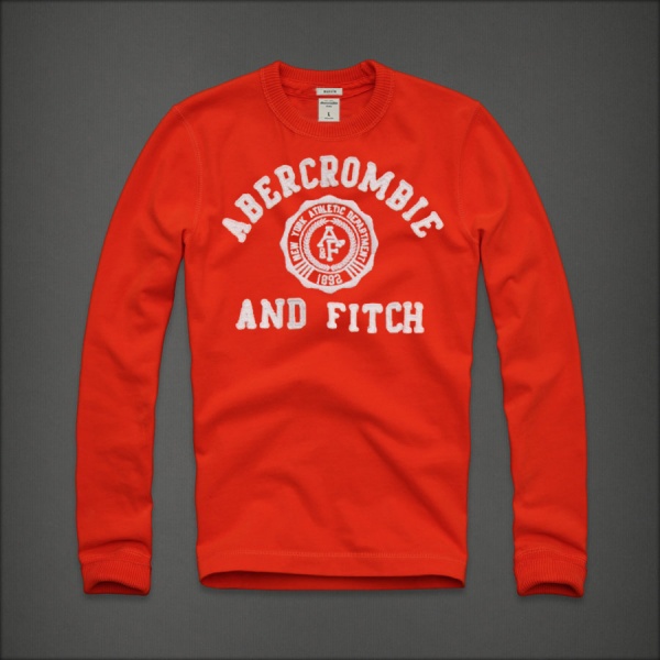 Abercrombie Fitch Hombres De Cuello Redondo Largo Remera AF5882